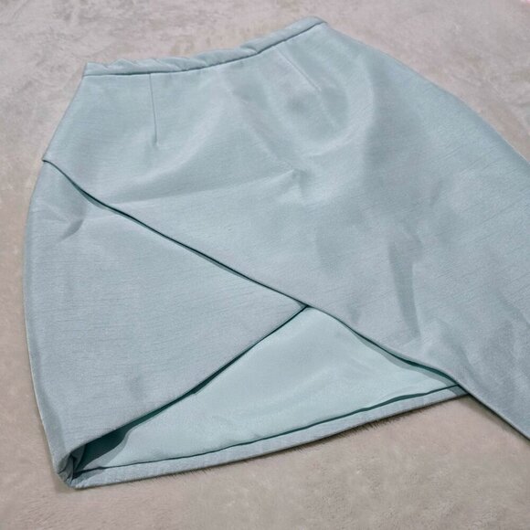 Cameo Ice Blue Wrap Skirt – Asymmetrical Hem & Side Zip | Size S | Rare Find - Picture 3 of 9